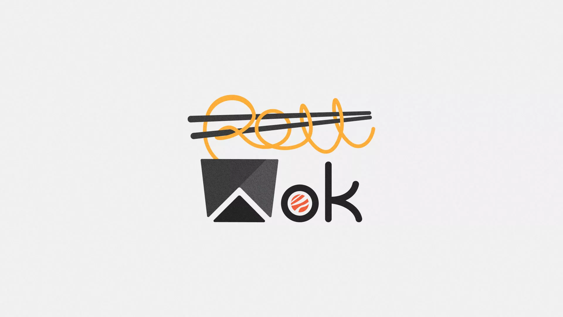 Разработка логотипа суши-бара «Roll Wok Club» в Павловском Посаде